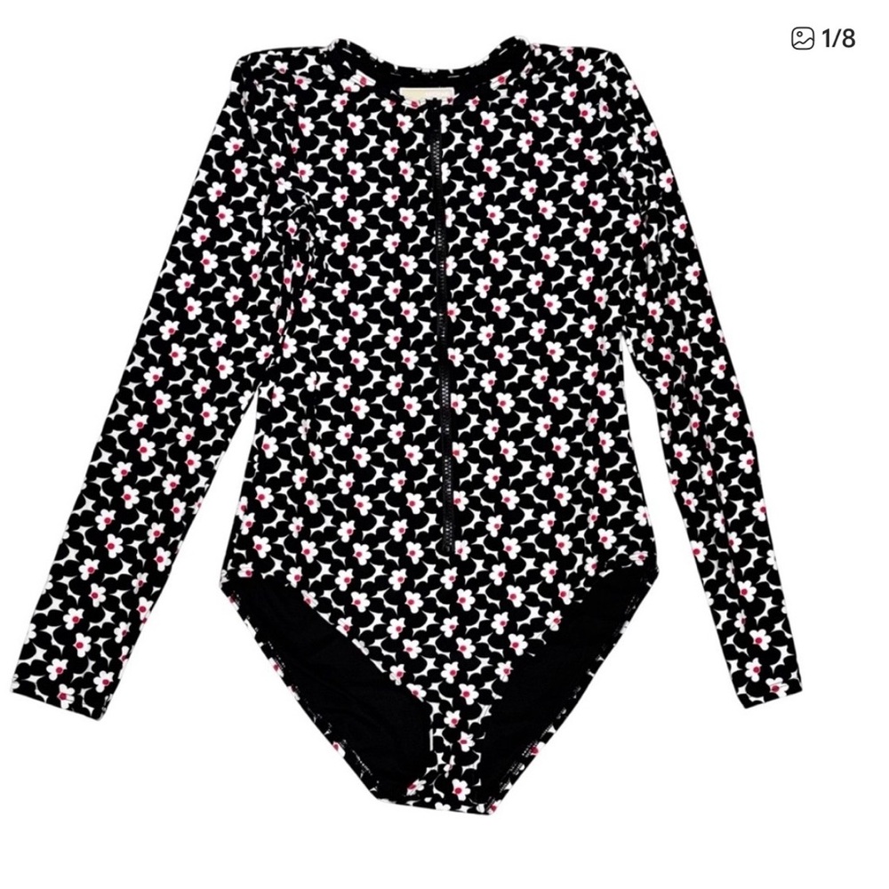 Michael Kors Black Floral Bodysuit